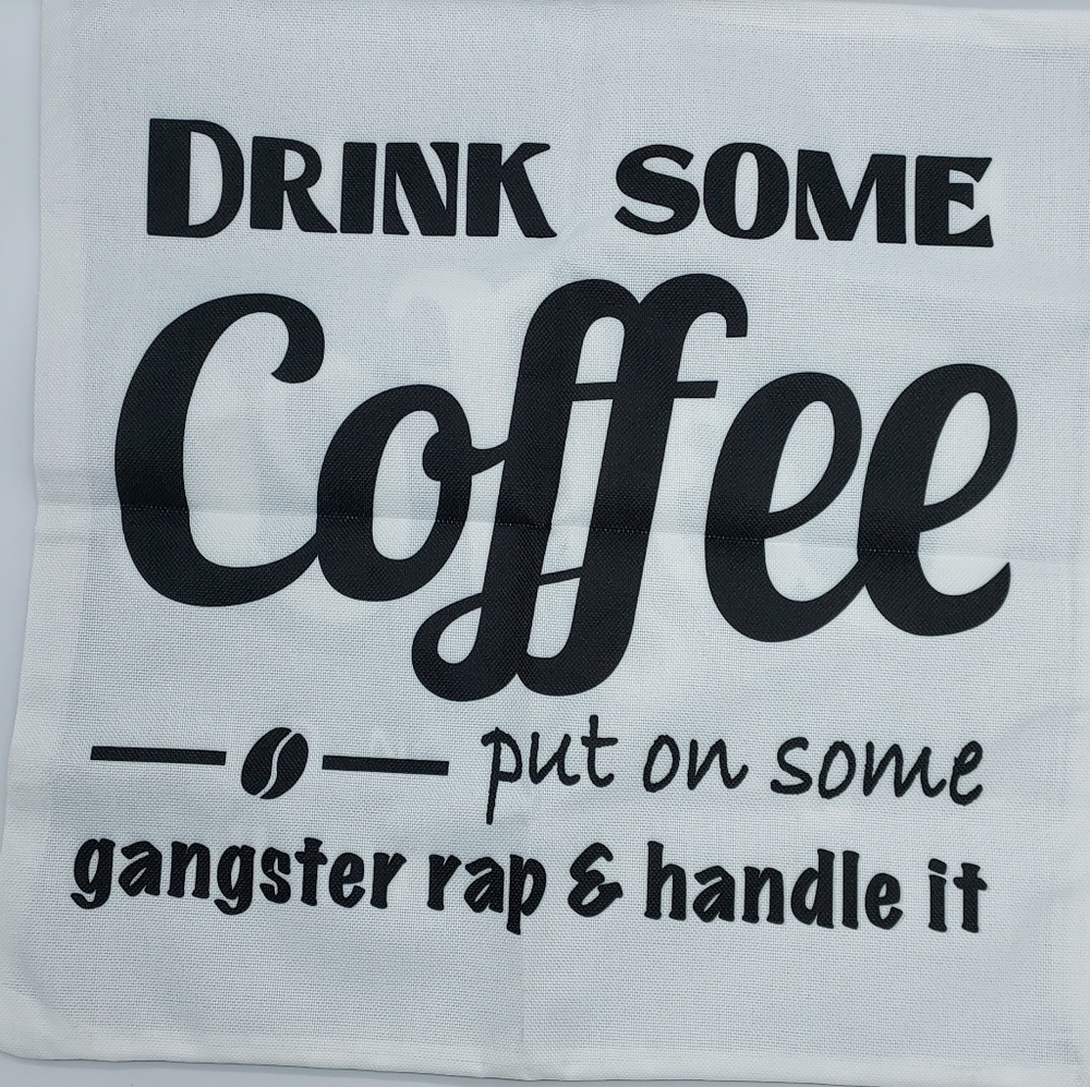 Novelty Pillow Case 17"x17" Black/White Reversible Zipper Bottom